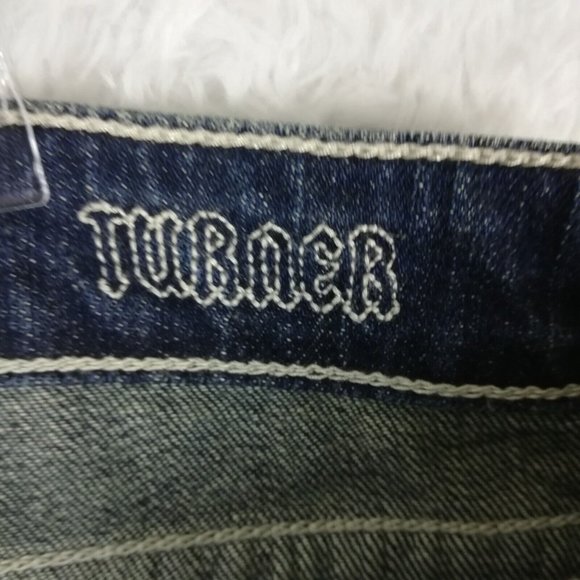 D9 District 9 Womens Jeans Turner Curvy Boot Blue Denim Jeweled Dark Wash 30 New - Picture 13 of 16